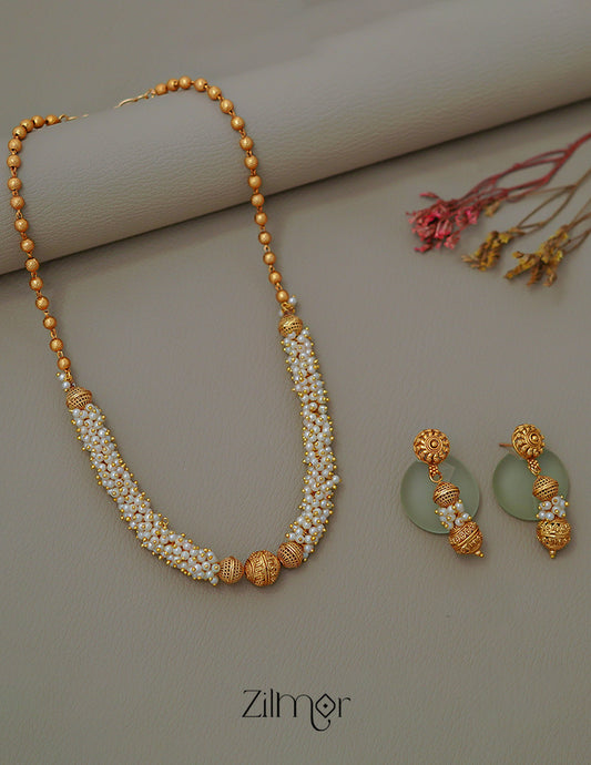 SC1011445 - Cluster Pearl Necklace with Earring Set