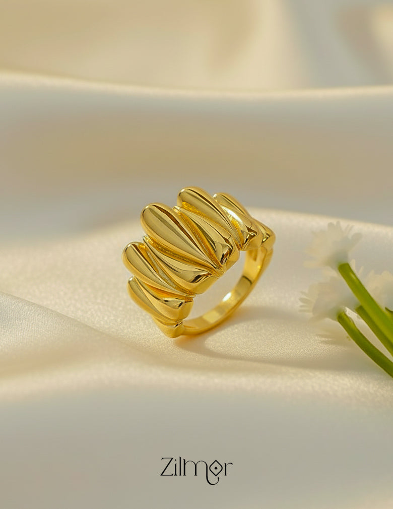 18K Gold Plated Statement Adjustable Ring – Elegant Jewelry for Women