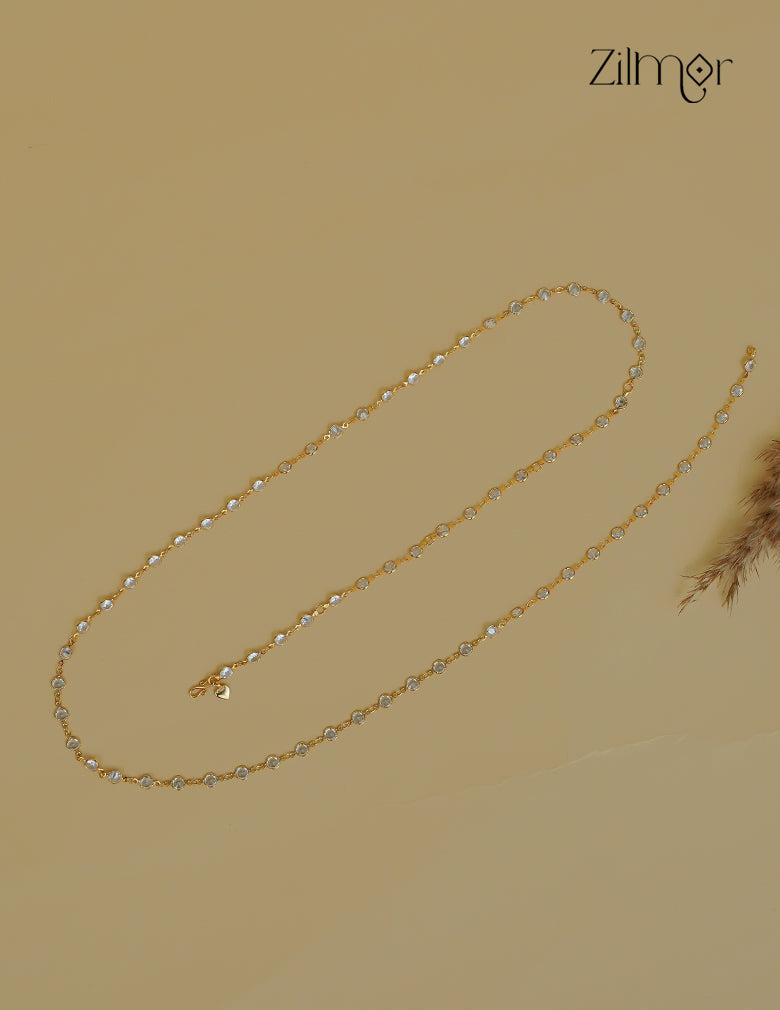 18k Gold Plated Semi Precious Crystal Stone Hip Chain - KT1012357