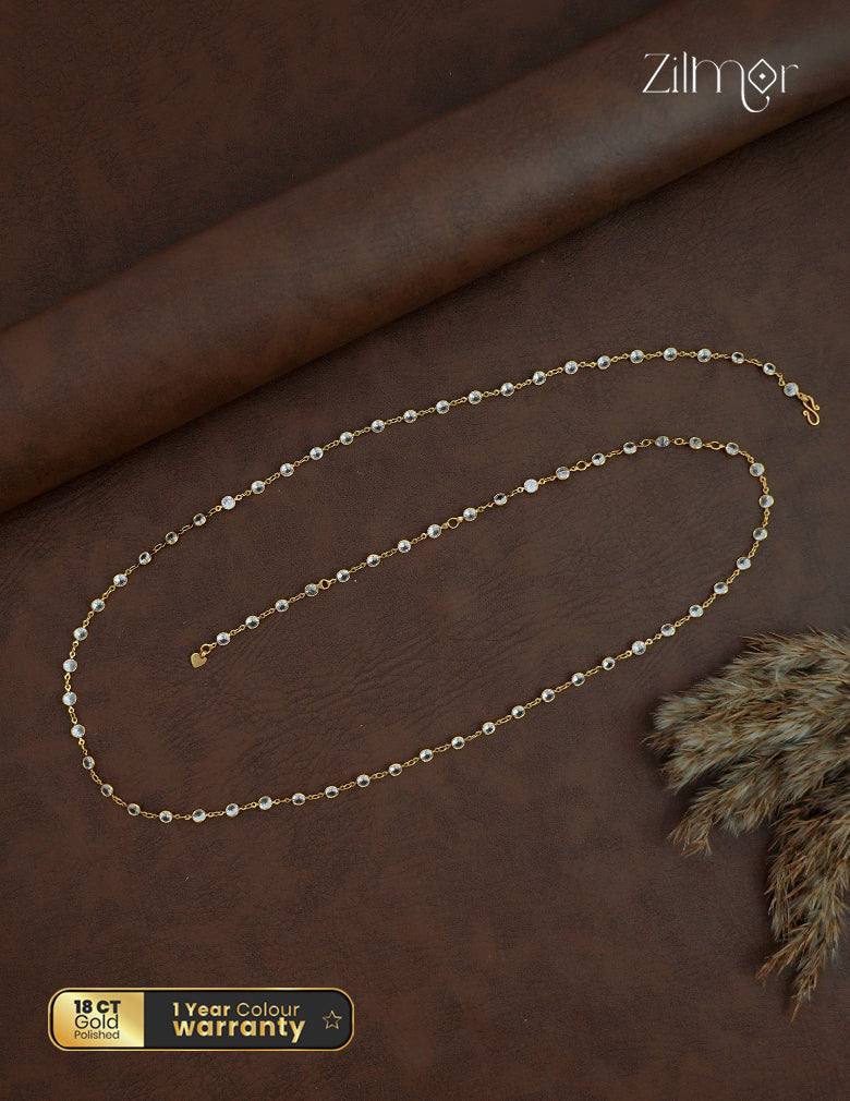 18k Gold Plated Semi Precious Crystal Stone Hip Chain - KT1012357