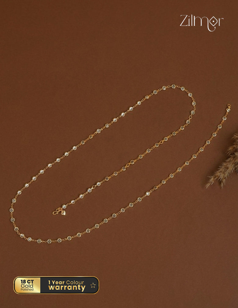 18k Gold Plated Semi Precious Crystal Stone Hip Chain - KT1012357