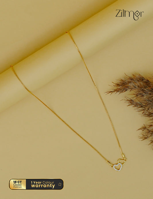 Gold  toned Simple Chain Necklace-1