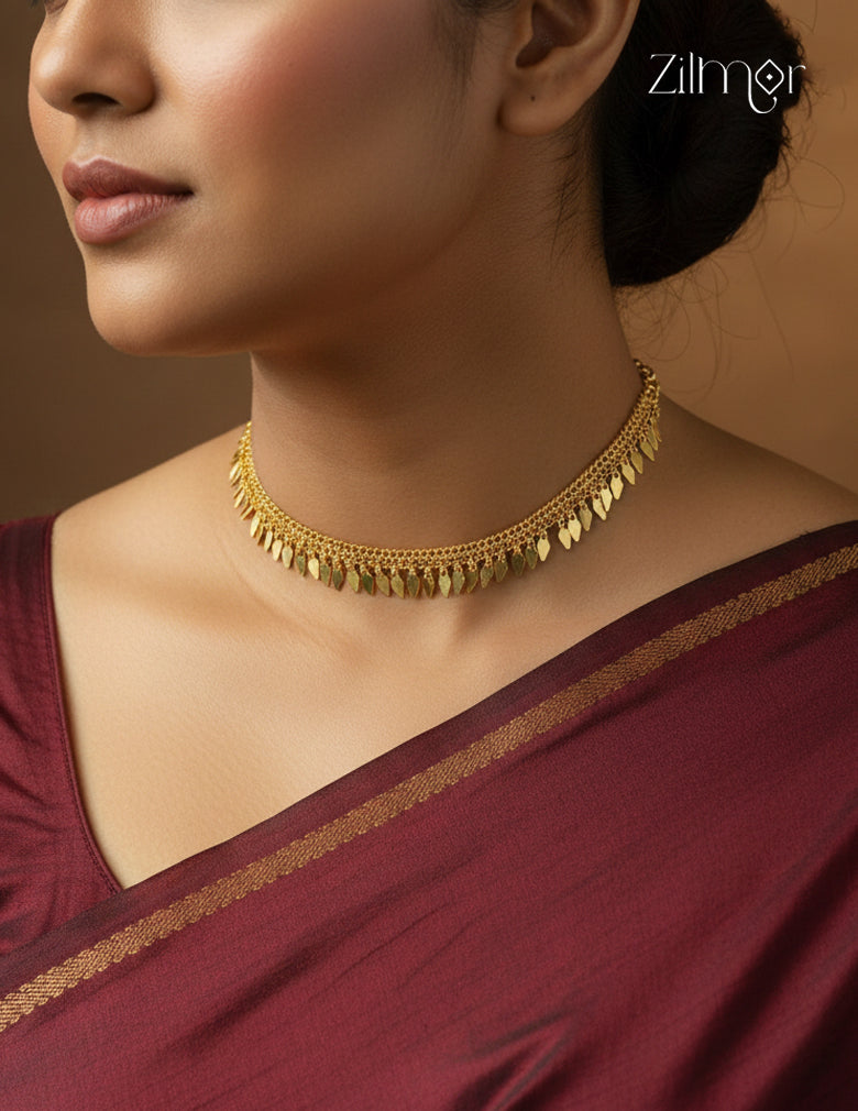 18k Gold Plated Simple kerala style Elakka Thali choker Necklace