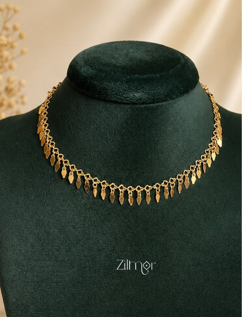 18k Gold Plated  kerala style ElakkaThali choker Necklace  - KY1012546