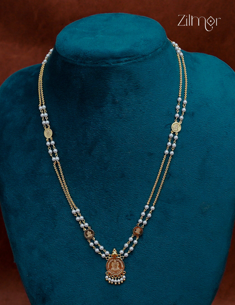 18k Gold plated Pearl Kaashu Long Necklace - ZS1012814
