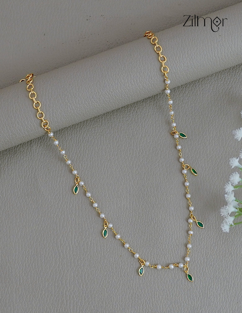 18k Goldplated Pearl With Semi Precious Stone Necklace - KY1012358
