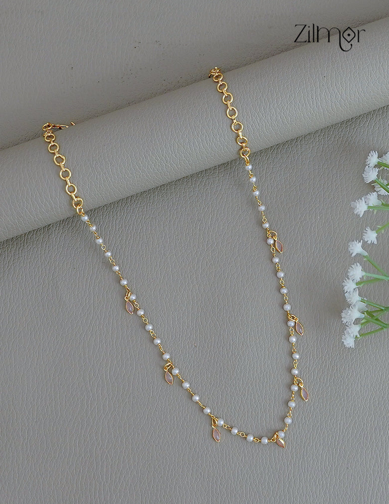 18k Goldplated Pearl With Semi Precious Stone Necklace - KY1012358