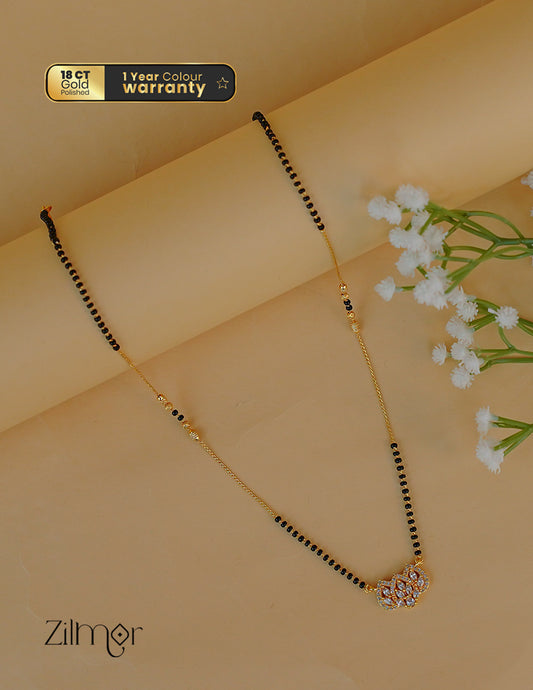 PP1011951- Gold Plated AD Stone Pendant Mangalsutra Necklace