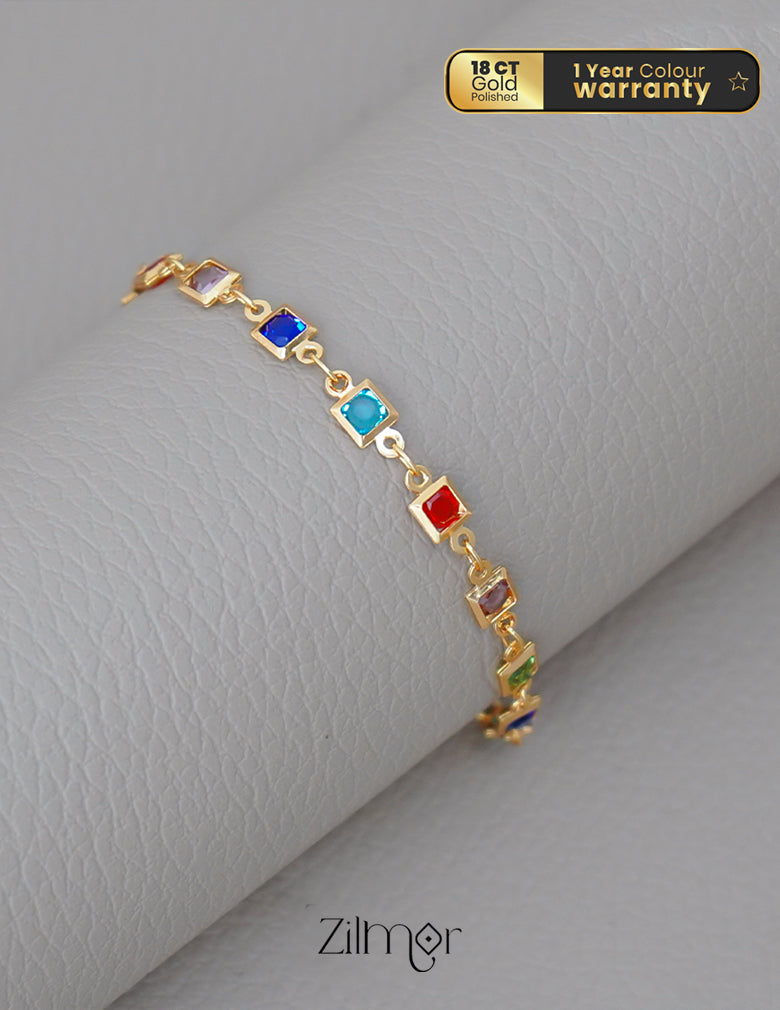 KT1011681 - Gold Plated Multi Stone Bracelet (color option) 2-Zilmor