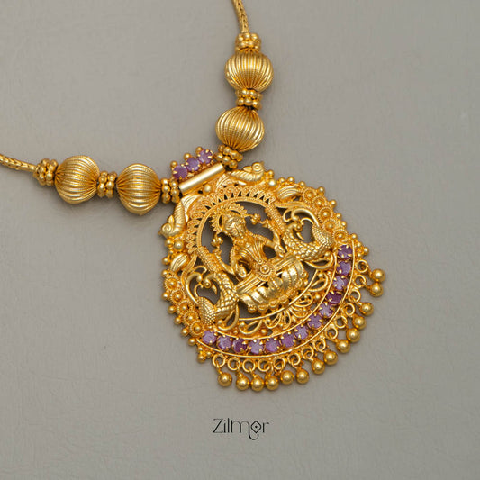 NG101167 - Gold Plated Traditional Lakshmi Pendant Necklace