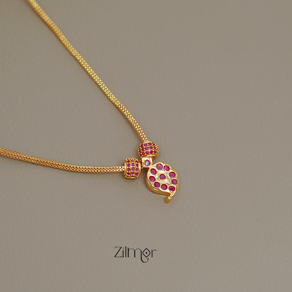 ZN1011520 -  Simple Stone Mango Necklace (color option)