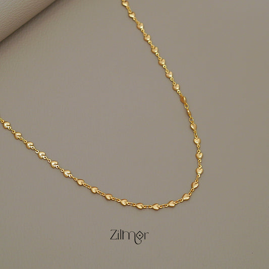 KT1011528 - Gold toned Simple Heart Chain Necklace