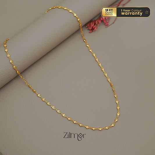 KT1011528 - Gold toned Simple Heart Chain Necklace