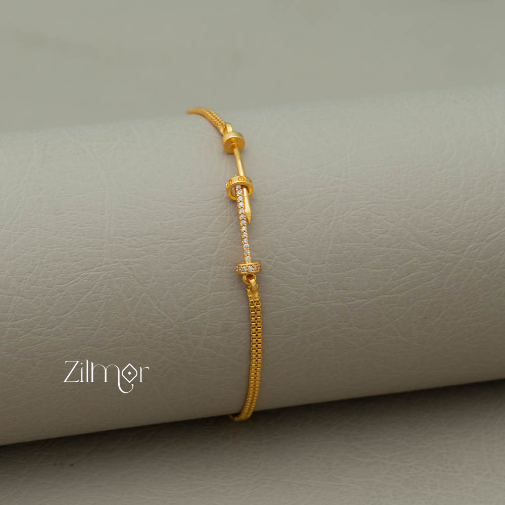 PE101697 - Gold Toned AD Stone Bracelet