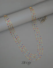 KT1011151 - Gold Tone Semi Precious stone Layered Long Necklace 1-Zilmor