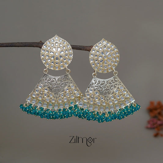 FS1011248 - Gold Filigree Chandbali Earrings