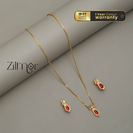 Gold toned simple Naga necklace  - TR10020