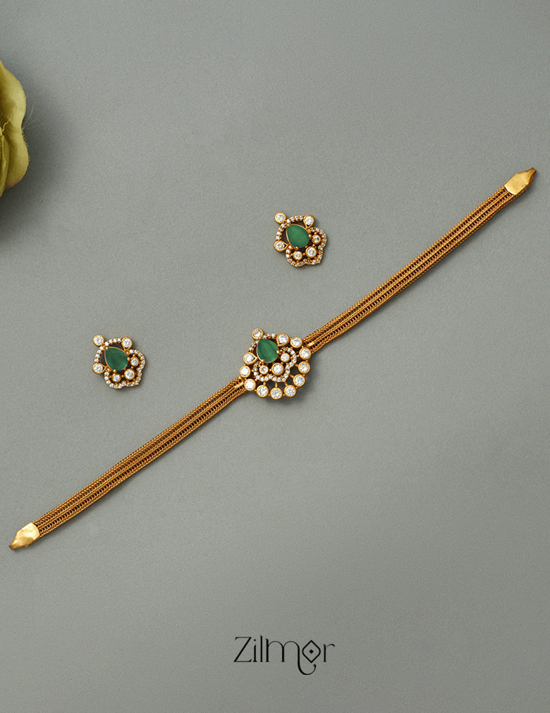 BH1011265 -  Premium Antique AD Pendant Necklace Earrings Set