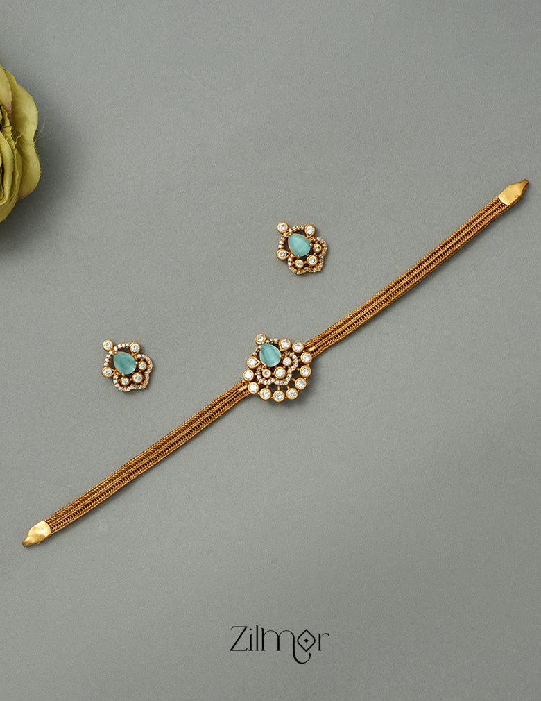BH1011265 -  Premium Antique AD Pendant Necklace Earrings Set
