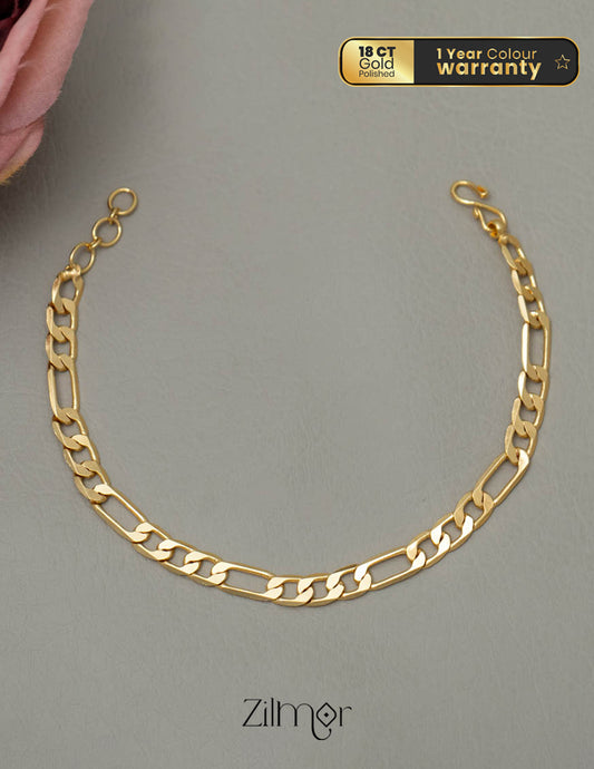 KY101771 - Gold Toned Link Chain  Bracelet 1-Zilmor