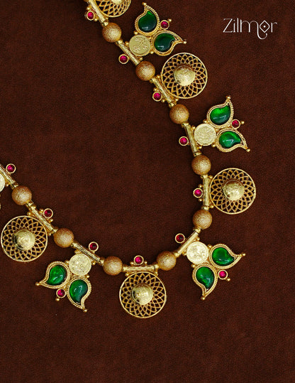 1 Pearly Maaney–Inspired Palakka Stone Long Necklace | 18K Gold Plated Jewellery