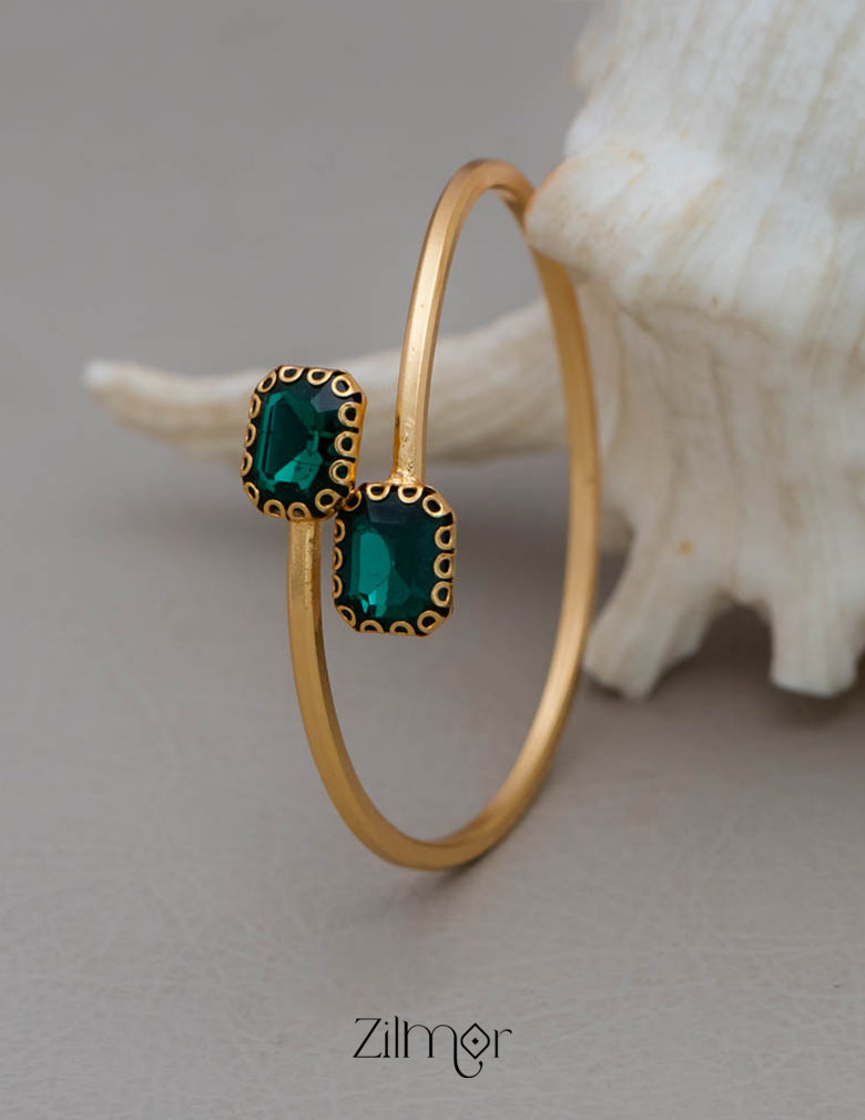 KY1011784- Gold Plated Adjustable Lakshmi coin &stone Bangle Combo 3-Zilmor