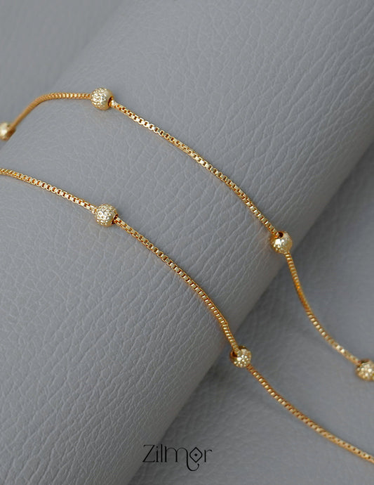 TR1011381 - Gold Toned pair Anklet
