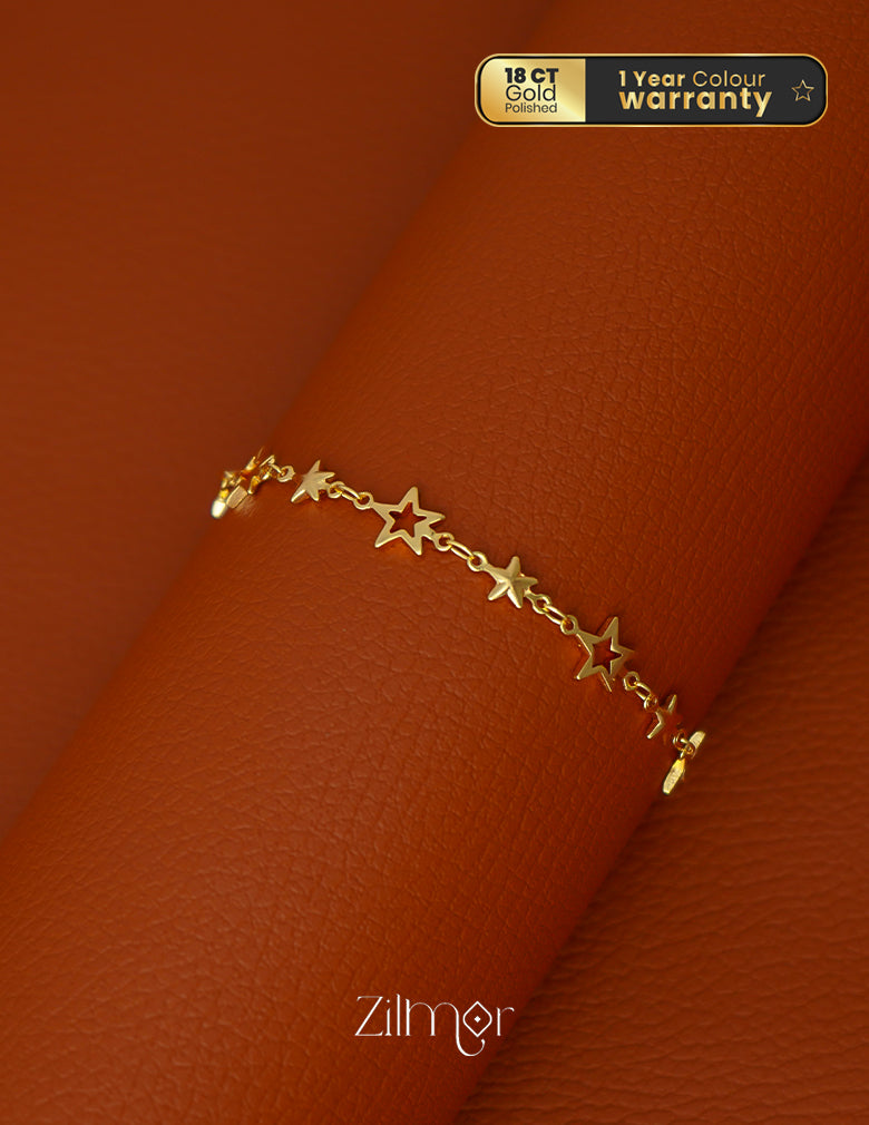 KT1011693- Gold toned Simple Star Bracelet 3-Zilmor