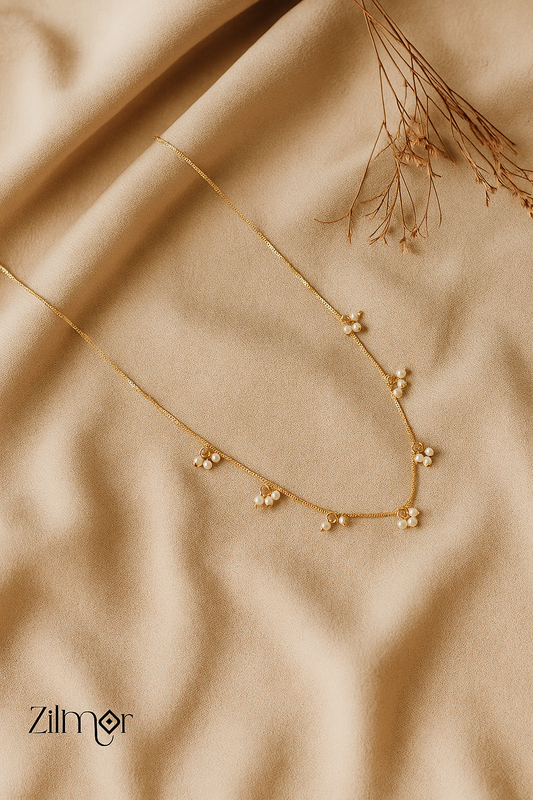 PE1011725 - Gold Plated Pearl Hanging Invisible Necklace