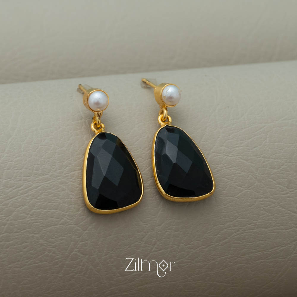 Crystal Stone with Pearl Earrings (color option) - AS100419