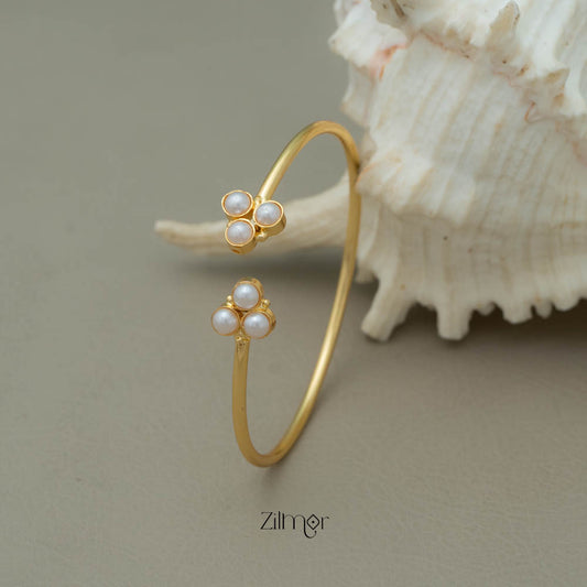 AS101139 - Gold Plated Adjustable Pearl Bangle