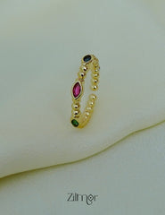 ZC1012044- Delicate Multi Stone Adjustable Ring – 18K Gold Plated, Stackable, Anti-Tarnish