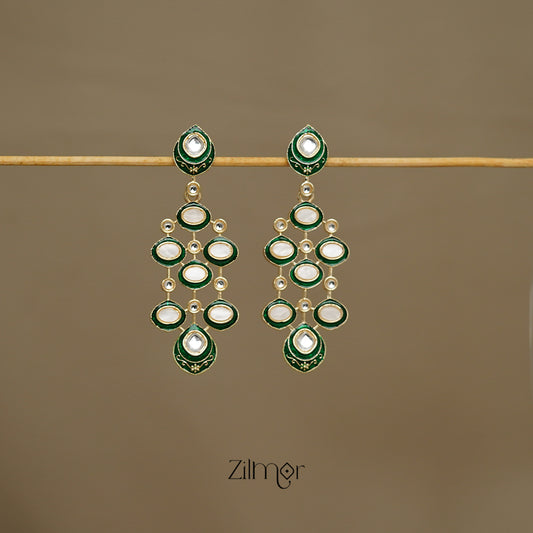 FS1011240 - Meenakari Kundan Long Earrings