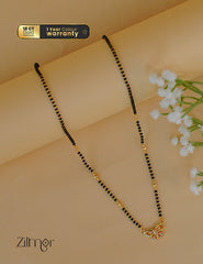 PP1011950- Gold Plated AD Stone Butter Fly Pendant Mangalsutra Necklace