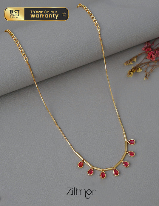 PE101657  - Gold tone Simple Necklace 4-Zilmor