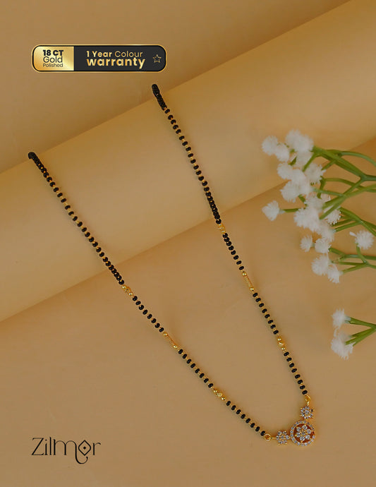 PP1011952- Gold Plated AD Stone Pendant Mangalsutra Necklace