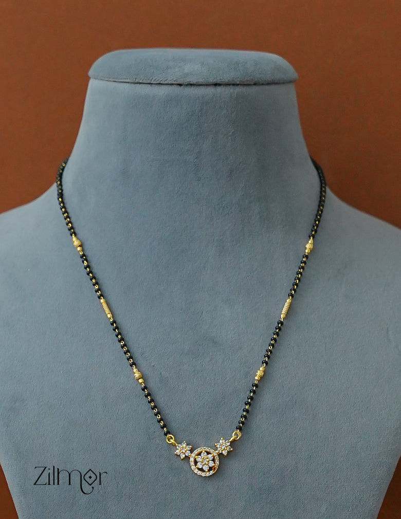 PP1011952- Gold Plated AD Stone Pendant Mangalsutra Necklace