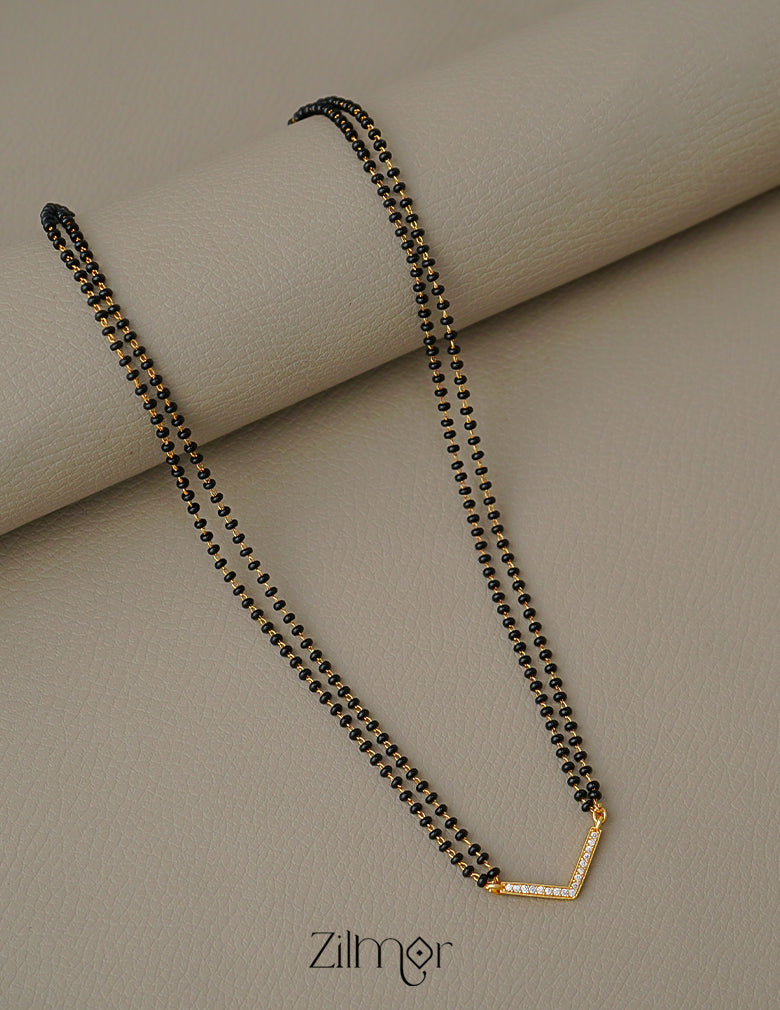 PP1011637- Gold Plated AD Stone Pendant Traditional Mangalsutra Necklace 1-Zilmor