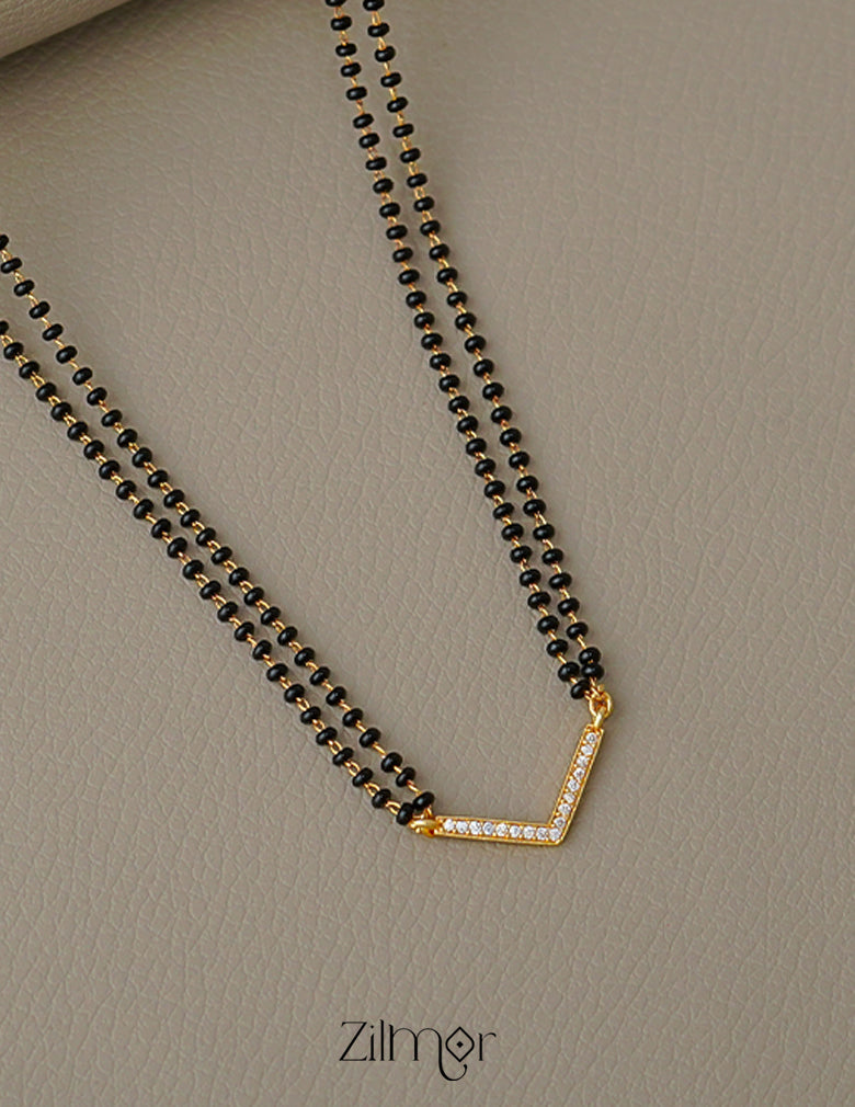 PP1011637- Gold Plated AD Stone Pendant Traditional Mangalsutra Necklace 2-Zilmor