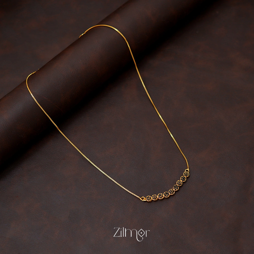 ZK1011412 -  Gold Tone AD Stone  Simple Necklace