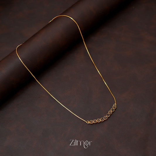 ZK1011412 -  Gold Tone AD Stone  Simple Necklace