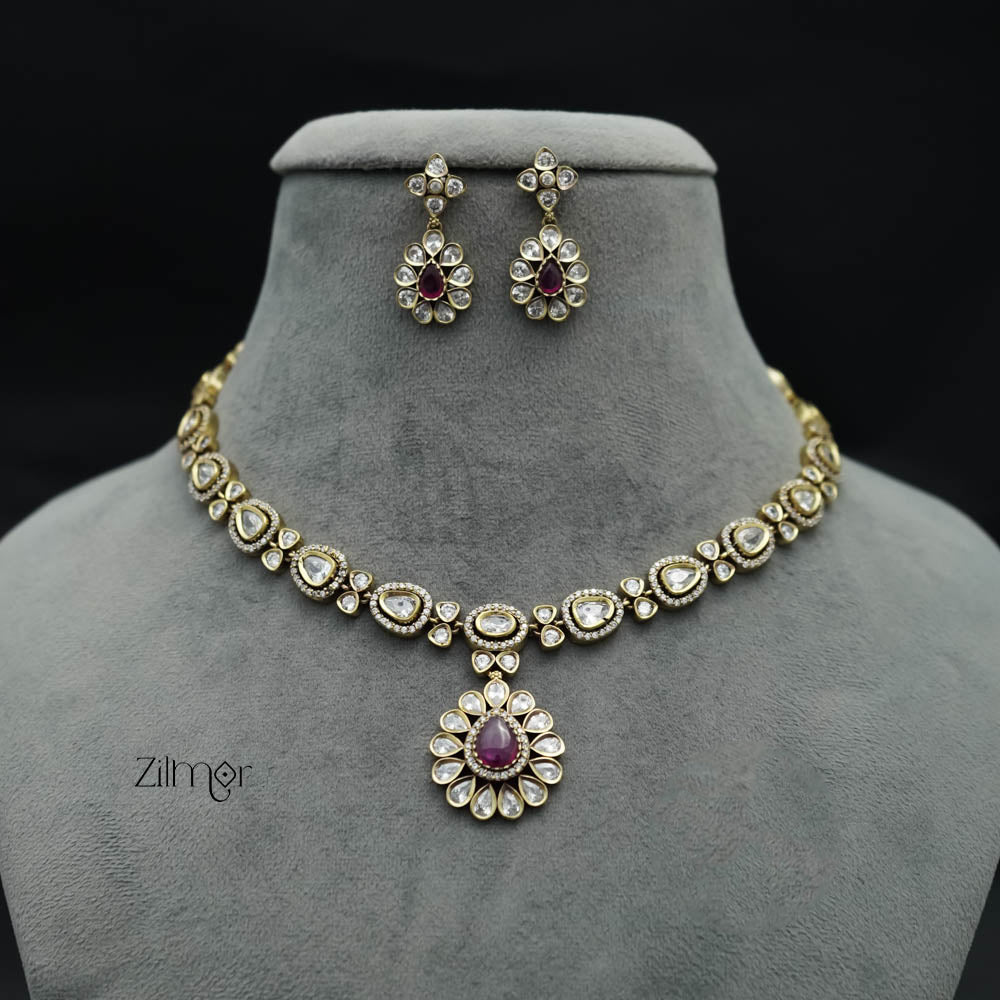 SN101325 - Victorian Stone Necklace Earring Set