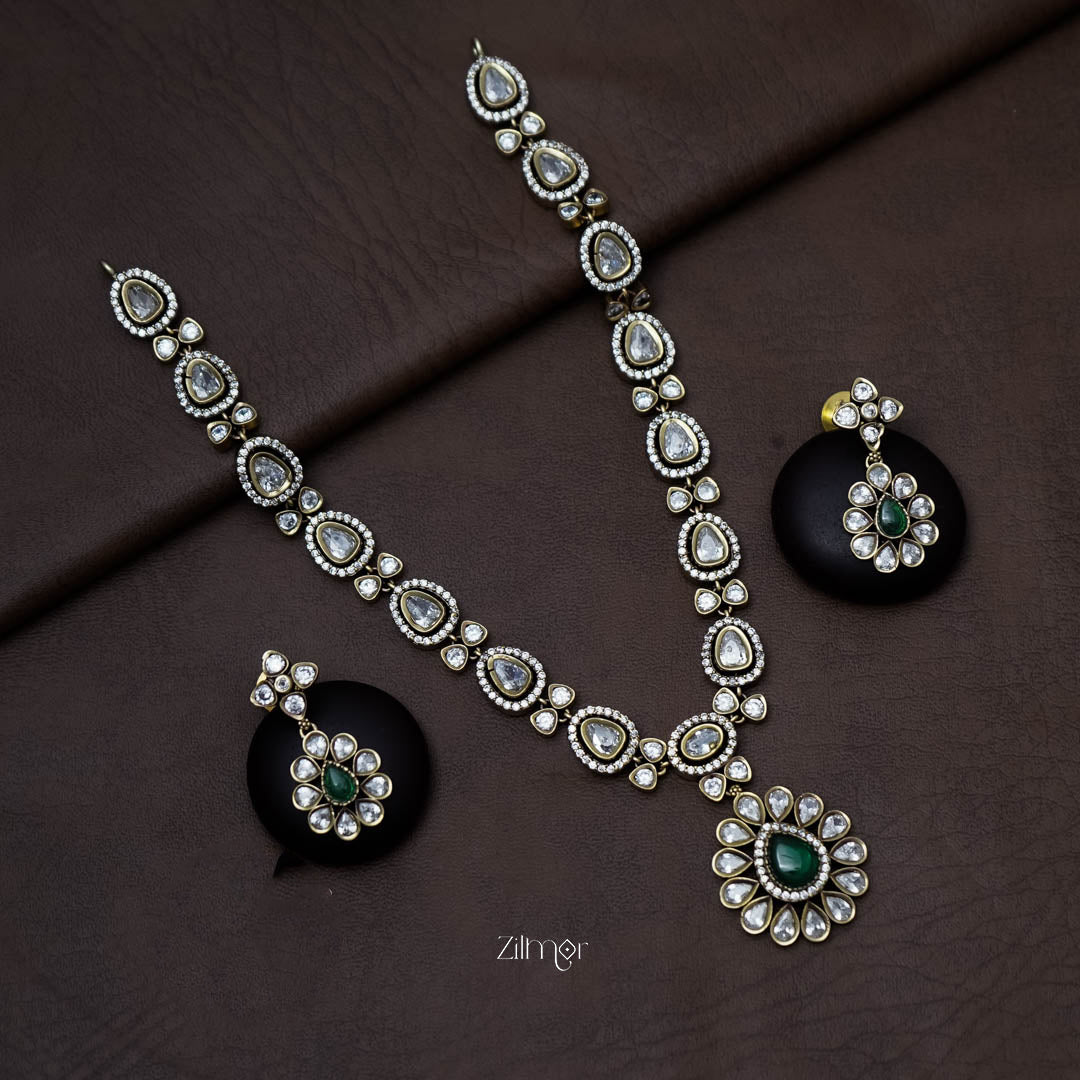 SN101325 - Victorian Stone Necklace Earring Set