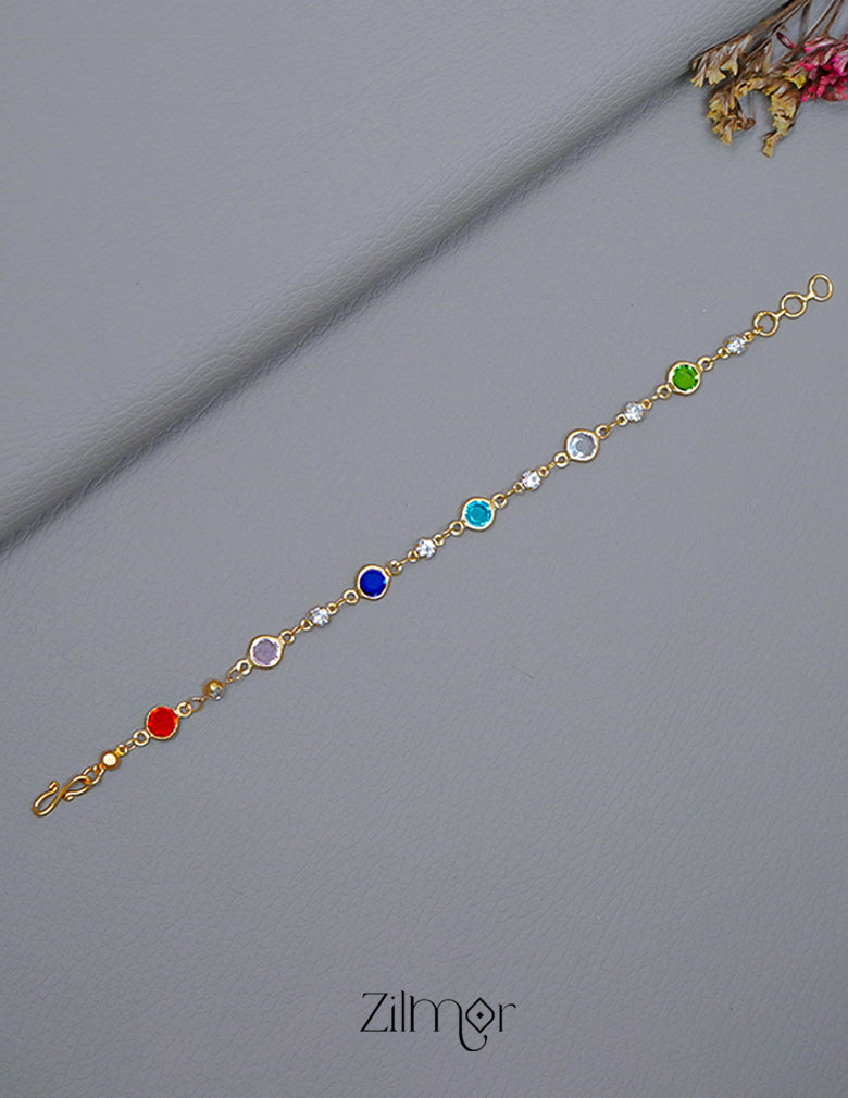 KT1011560 - Anti Tarnish Multi Colour Stone Bracelet 2-Zilmor
