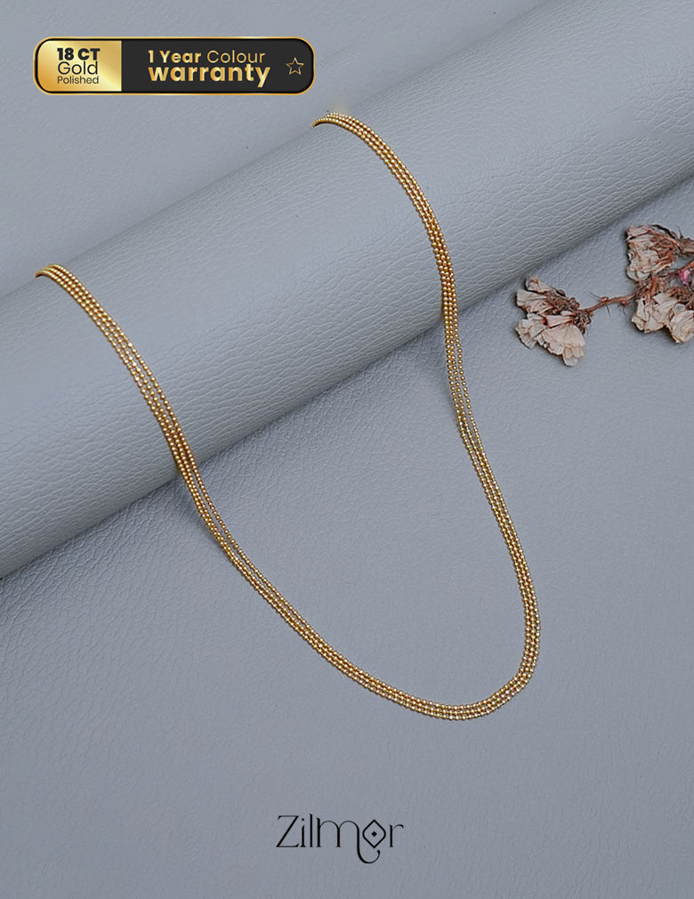 KY101502 - Anti Tarnish Triple Layer Dot Chain Necklace 1-Zilmor