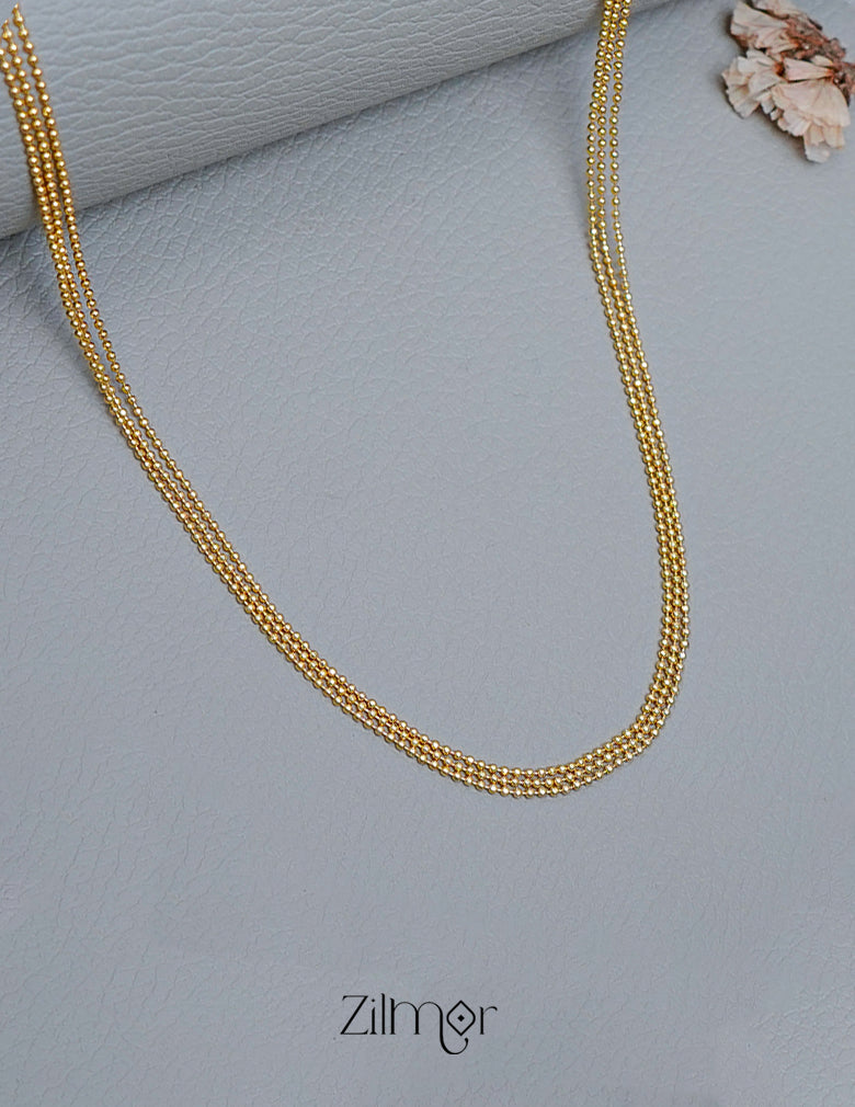KY101502 - Anti Tarnish Triple Layer Dot Chain Necklace 2-Zilmor