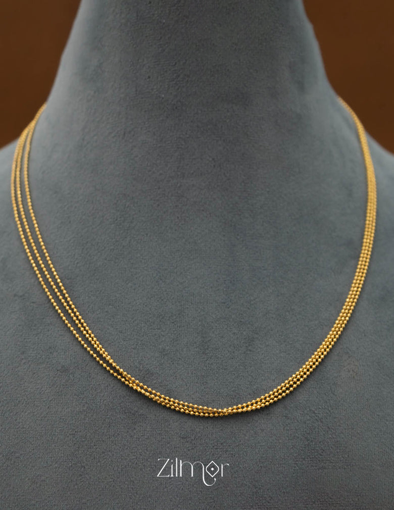 KY101502 - Anti Tarnish Triple Layer Dot Chain Necklace 3-Zilmor