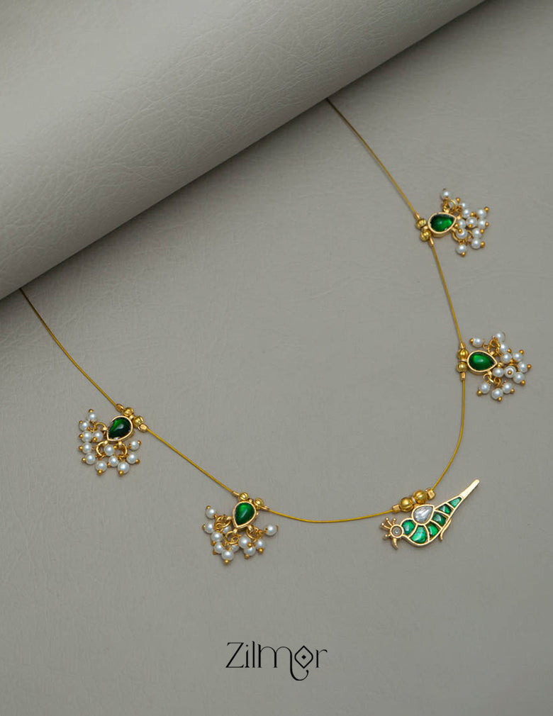 NV101949- Kemp Bird Pendant Pearl Hanging Invisible Necklace 9-Zilmor