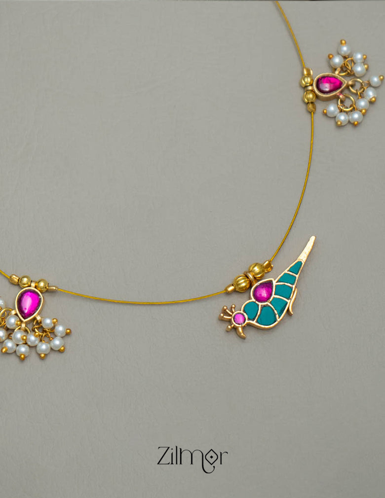 NV101949- Kemp Bird Pendant Pearl Hanging Invisible Necklace 10-Zilmor