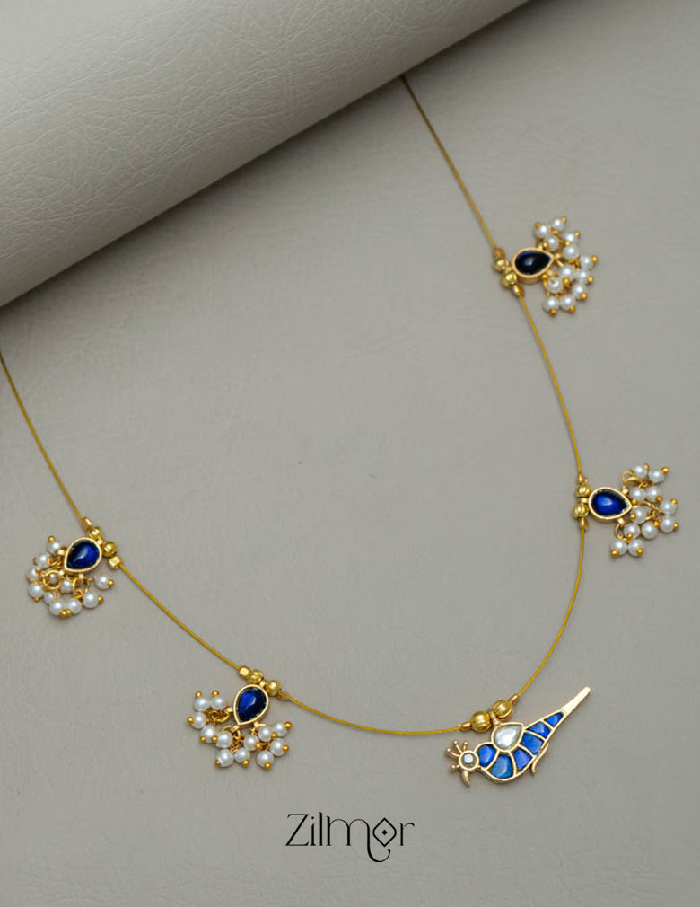 NV101949- Kemp Bird Pendant Pearl Hanging Invisible Necklace 5-Zilmor